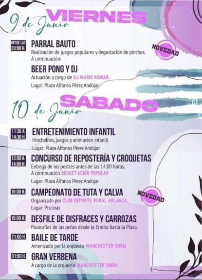 Cartel Fiestas Quintanilla del Agua 2023 9-10 jun