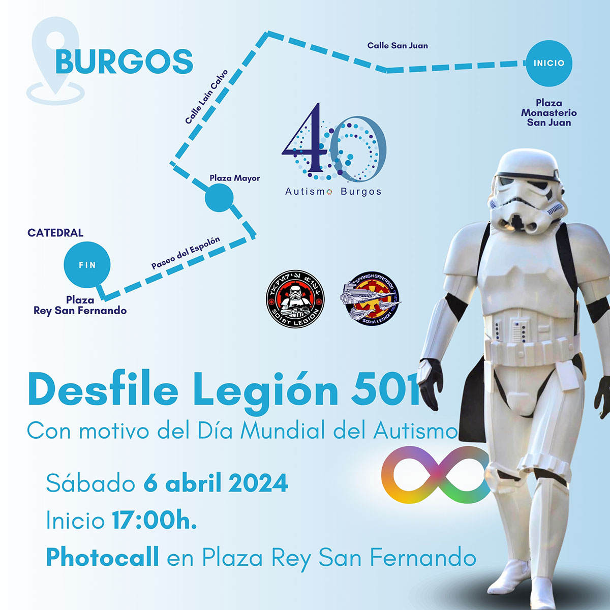 Desfile Legión 501 - Dia Mundial Autismo 2024 en Burgos
