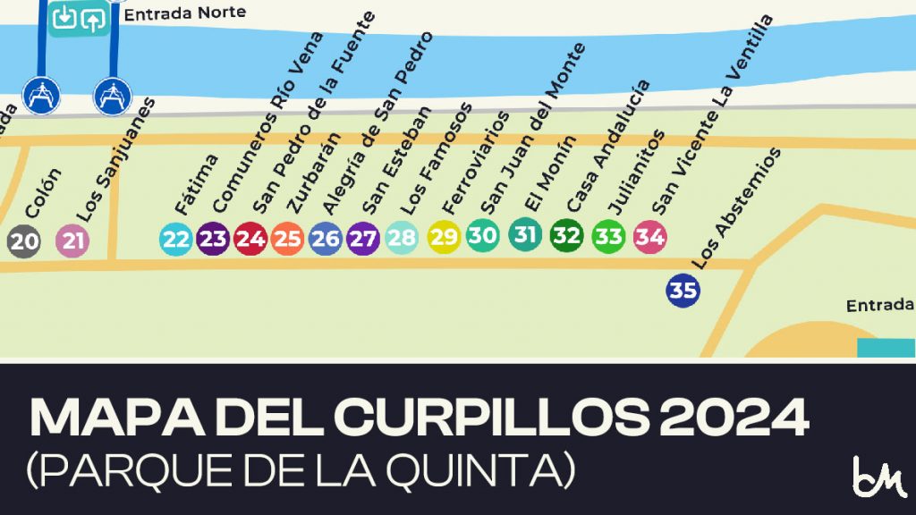 Mapa de peñas Curpillos 2024 Parral La Quinta